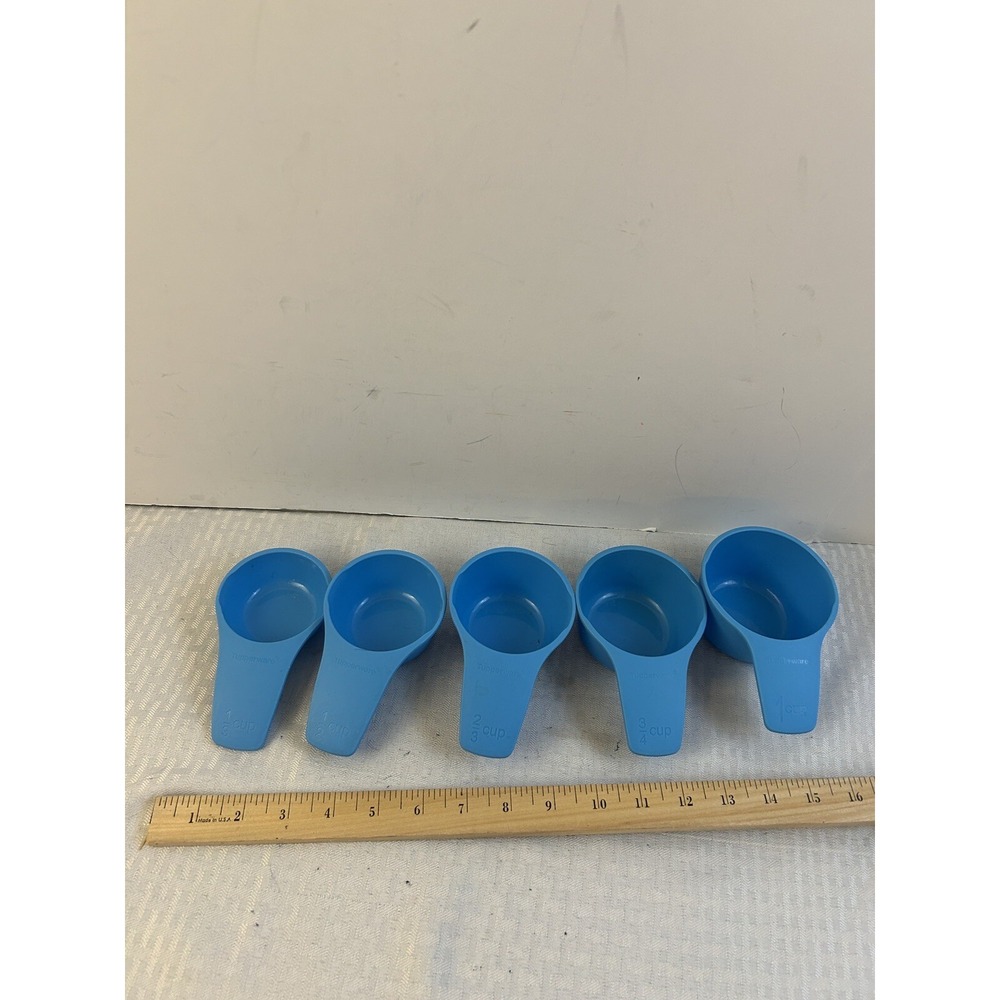 Tupperware Measuring Cups 5 Double Spouts & Curved Handles Blue Replacement